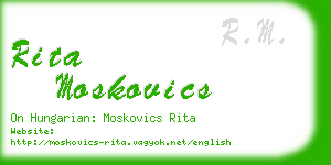 rita moskovics business card